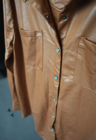 The Saddle Lux Leather Button Up