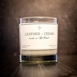 The "Leather + Cedar" Candle