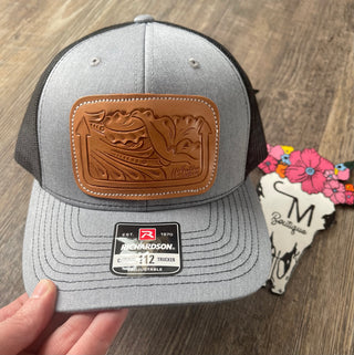 The Pinstripe Arrow Tooled Patch Hat